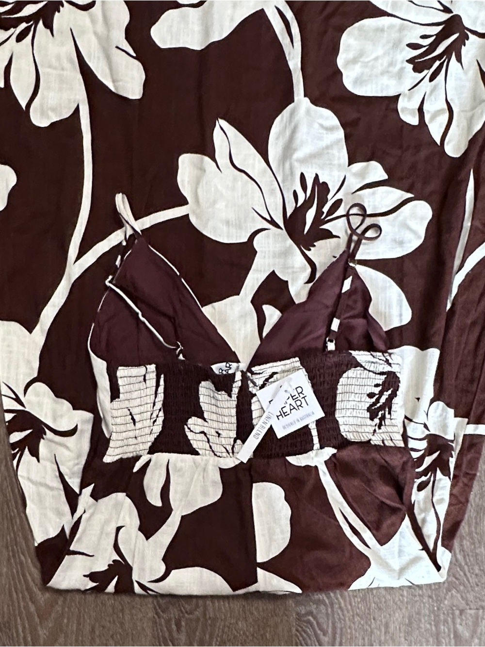 Paper Heart Linen Blend chocolate brown white Dress Size XL NWT ANTHROPOLOGIE - Picture 7 of 7